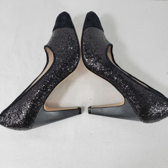Plenty by Tracy Reese Ramona Glitter and Suede Cap Toe Pumps Heels size 8 - Picture 5 of 11